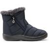 DREAM PAIRS Winter Boots for Women Warm Fur Lined with Zipper Flat Ankle Boots Comfortable Lightweight Outdoor Indoor Booties(Navy)