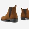 DREAM PAIRS Women’s Ankle Boots Chunky Low Heel Chelsea Booties Slip On Elastic Fall Short Boots(Camel)