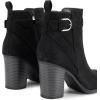 DREAM PAIRS Women’s Chunky High Heel Ankle Boots Round Toe Fall Short Booties Shoes(Black-suede)
