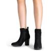 DREAM PAIRS Women’s Chunky High Heel Ankle Boots Round Toe Fall Short Booties Shoes(Black-suede)