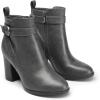 DREAM PAIRS Women’s Chunky High Heel Ankle Boots Round Toe Fall Short Booties Shoes(Grey-pu)