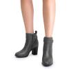 DREAM PAIRS Women’s Chunky High Heel Ankle Boots Round Toe Fall Short Booties Shoes(Grey-pu)