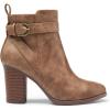 DREAM PAIRS Women’s Chunky High Heel Ankle Boots Round Toe Fall Short Booties Shoes(Tan-pu)
