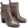 DREAM PAIRS Women’s Chunky High Heel Ankle Boots Round Toe Fall Short Booties Shoes(Taupe-pu)
