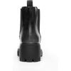DREAM PAIRS Women’s Elastic Chelsea Ankle Boots Platform Low Chunky Block Heel Lug Sole Slip on Fall Heeled Booties Shoes(Black/Silver)