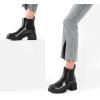 DREAM PAIRS Women’s Elastic Chelsea Ankle Boots Platform Low Chunky Block Heel Lug Sole Slip on Fall Heeled Booties Shoes(Black/Silver)