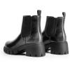 DREAM PAIRS Women’s Elastic Chelsea Ankle Boots Platform Low Chunky Block Heel Lug Sole Slip on Fall Heeled Booties Shoes(Black/Silver)