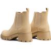 DREAM PAIRS Women’s Elastic Chelsea Ankle Boots Platform Low Chunky Block Heel Lug Sole Slip on Fall Heeled Booties Shoes(Nude)