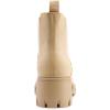 DREAM PAIRS Women’s Elastic Chelsea Ankle Boots Platform Low Chunky Block Heel Lug Sole Slip on Fall Heeled Booties Shoes(Nude)
