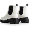 DREAM PAIRS Women’s Elastic Chelsea Ankle Boots Platform Low Chunky Block Heel Lug Sole Slip on Fall Heeled Booties Shoes(White)