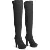 DREAM PAIRS Women’s HIGHPLAT Black Chunky Thigh High Over The Knee High Heel Boots(Black)