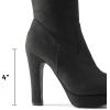 DREAM PAIRS Women’s HIGHPLAT Black Chunky Thigh High Over The Knee High Heel Boots(Black)