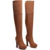 DREAM PAIRS Women’s HIGHPLAT Black Chunky Thigh High Over The Knee High Heel Boots(Brown)