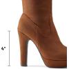 DREAM PAIRS Women’s HIGHPLAT Black Chunky Thigh High Over The Knee High Heel Boots(Brown)