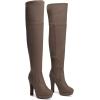 DREAM PAIRS Women’s HIGHPLAT Black Chunky Thigh High Over The Knee High Heel Boots(Khaki)