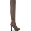 DREAM PAIRS Women’s HIGHPLAT Black Chunky Thigh High Over The Knee High Heel Boots(Khaki)