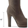 DREAM PAIRS Women’s HIGHPLAT Black Chunky Thigh High Over The Knee High Heel Boots(Khaki)