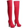 DREAM PAIRS Women’s HIGHPLAT Black Chunky Thigh High Over The Knee High Heel Boots(Red)