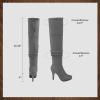DREAM PAIRS Women’s HIGHPLAT Black Chunky Thigh High Over The Knee High Heel Boots(Sarah-light/Grey)