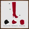 DREAM PAIRS Women’s HIGHPLAT Black Chunky Thigh High Over The Knee High Heel Boots(Sarah-red)