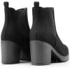 DREAM PAIRS Women’s High Chunky Heel Chelsea Ankle Boots Slip On Elastic Fall Heeled Booties Shoes(Black)