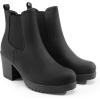 DREAM PAIRS Women’s High Chunky Heel Chelsea Ankle Boots Slip On Elastic Fall Heeled Booties Shoes(Black/Pu)