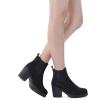 DREAM PAIRS Women’s High Chunky Heel Chelsea Ankle Boots Slip On Elastic Fall Heeled Booties Shoes(Black/Pu)