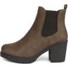 DREAM PAIRS Women’s High Chunky Heel Chelsea Ankle Boots Slip On Elastic Fall Heeled Booties Shoes(Brown/Pu)