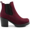 DREAM PAIRS Women’s High Chunky Heel Chelsea Ankle Boots Slip On Elastic Fall Heeled Booties Shoes(Burgundy)