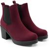 DREAM PAIRS Women’s High Chunky Heel Chelsea Ankle Boots Slip On Elastic Fall Heeled Booties Shoes(Burgundy)