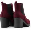DREAM PAIRS Women’s High Chunky Heel Chelsea Ankle Boots Slip On Elastic Fall Heeled Booties Shoes(Burgundy)