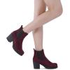 DREAM PAIRS Women’s High Chunky Heel Chelsea Ankle Boots Slip On Elastic Fall Heeled Booties Shoes(Burgundy)