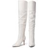 DREAM PAIRS Women’s High Heels Over The Knee Boots Thigh High Pointed Toe Stiletto Long Fall Sexy Boots(White-pu)
