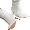 DREAM PAIRS Women’s High Heels Over The Knee Boots Thigh High Pointed Toe Stiletto Long Fall Sexy Boots(White-pu)