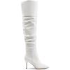 DREAM PAIRS Women’s High Heels Over The Knee Boots Thigh High Pointed Toe Stiletto Long Fall Sexy Boots(White-pu)