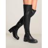 DREAM PAIRS Women’s Knee High Boots, Platform Over The Knee High Chunky Heel Fashion Boots for Women(Black-pu)