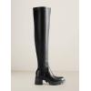 DREAM PAIRS Women’s Knee High Boots, Platform Over The Knee High Chunky Heel Fashion Boots for Women(Black-pu)