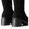 DREAM PAIRS Women’s Knee High Boots, Platform Over The Knee High Chunky Heel Fashion Boots for Women(Black-suede)