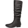 DREAM PAIRS Women’s Knee High Pull On Fall Weather Winter Boots(Black/Pu)