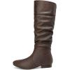 DREAM PAIRS Women’s Knee High Pull On Fall Weather Winter Boots(Brown)