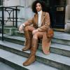 DREAM PAIRS Women’s Knee High Pull On Fall Weather Winter Boots(Camel)