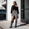 DREAM PAIRS Women’s Knee High Pull On Fall Weather Winter Boots(Grey)
