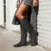 DREAM PAIRS Women’s Knee High Pull On Fall Weather Winter Boots(Grey)