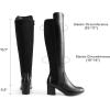 DREAM PAIRS Women’s Knee High Stretchy Fashion Boots(Black-pu)
