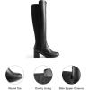 DREAM PAIRS Women’s Knee High Stretchy Fashion Boots(Black-pu)