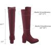 DREAM PAIRS Women’s Knee High Stretchy Fashion Boots(Burgundy)