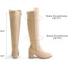 DREAM PAIRS Women’s Knee High Stretchy Fashion Boots(Nude-suede)