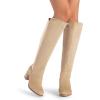 DREAM PAIRS Women’s Knee High Stretchy Fashion Boots(Nude-suede)