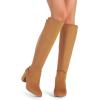 DREAM PAIRS Women’s Knee High Stretchy Fashion Boots(Tan-suede)