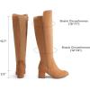 DREAM PAIRS Women’s Knee High Stretchy Fashion Boots(Tan-suede)